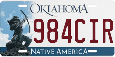 OK license plate 984CIR