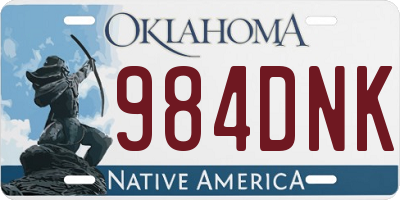 OK license plate 984DNK