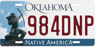 OK license plate 984DNP
