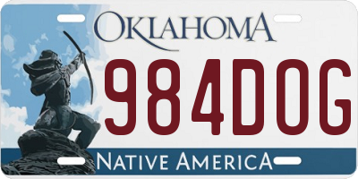 OK license plate 984DOG