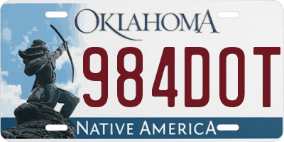 OK license plate 984DOT
