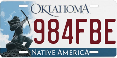 OK license plate 984FBE
