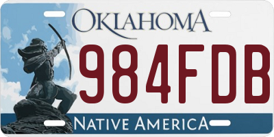 OK license plate 984FDB