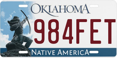 OK license plate 984FET
