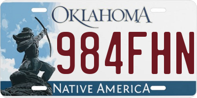 OK license plate 984FHN