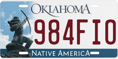 OK license plate 984FIO