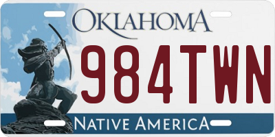 OK license plate 984TWN