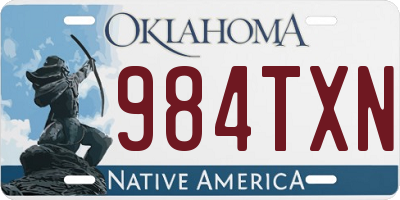 OK license plate 984TXN