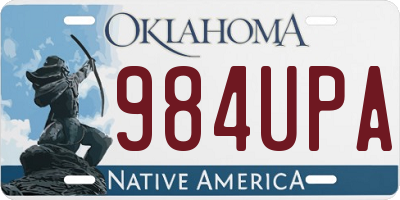 OK license plate 984UPA