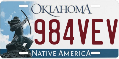 OK license plate 984VEV