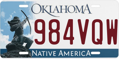 OK license plate 984VQW