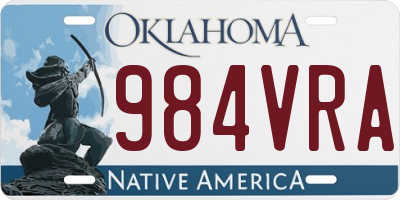 OK license plate 984VRA