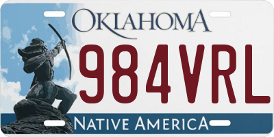 OK license plate 984VRL