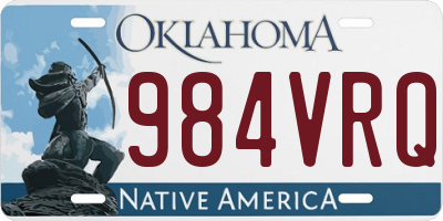 OK license plate 984VRQ