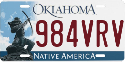OK license plate 984VRV