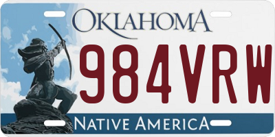 OK license plate 984VRW