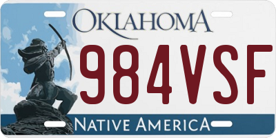 OK license plate 984VSF