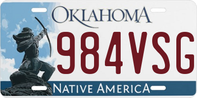 OK license plate 984VSG