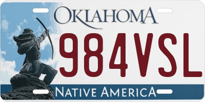 OK license plate 984VSL