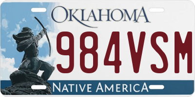 OK license plate 984VSM