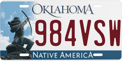 OK license plate 984VSW