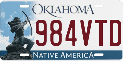 OK license plate 984VTD