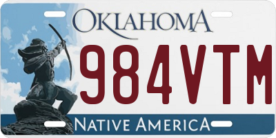 OK license plate 984VTM
