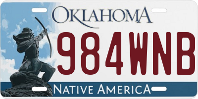 OK license plate 984WNB