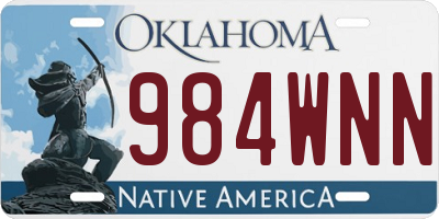 OK license plate 984WNN
