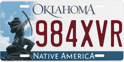 OK license plate 984XVR