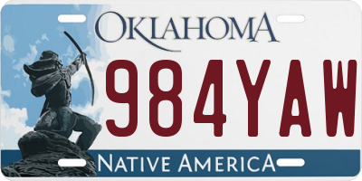 OK license plate 984YAW