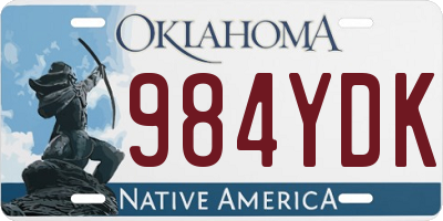 OK license plate 984YDK