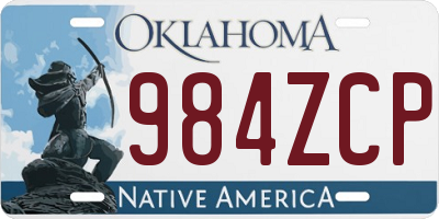 OK license plate 984ZCP