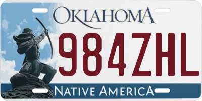 OK license plate 984ZHL