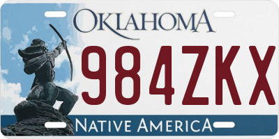 OK license plate 984ZKX
