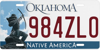 OK license plate 984ZLO