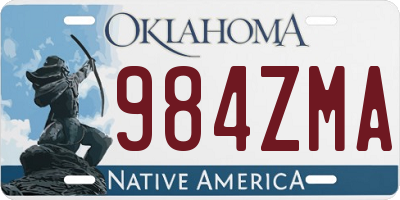OK license plate 984ZMA