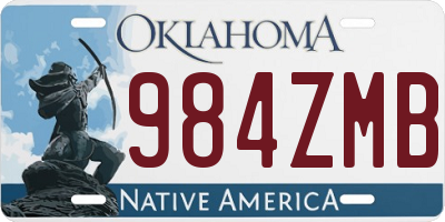 OK license plate 984ZMB