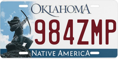 OK license plate 984ZMP