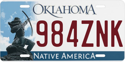 OK license plate 984ZNK