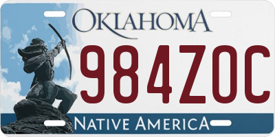 OK license plate 984ZOC