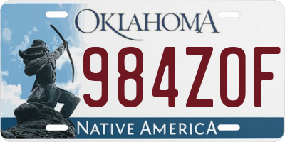 OK license plate 984ZOF