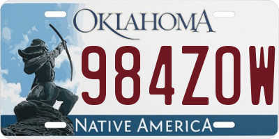 OK license plate 984ZOW