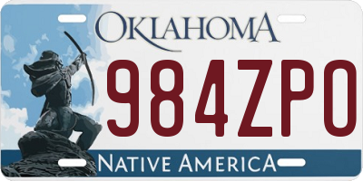OK license plate 984ZPO