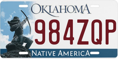 OK license plate 984ZQP