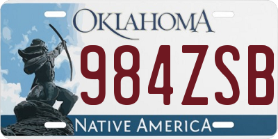 OK license plate 984ZSB