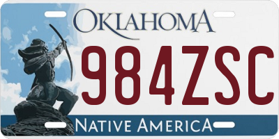 OK license plate 984ZSC