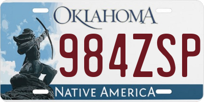 OK license plate 984ZSP