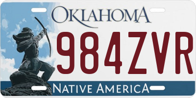 OK license plate 984ZVR
