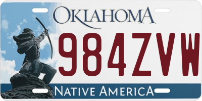 OK license plate 984ZVW
